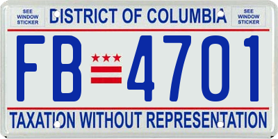 DC license plate FB4701