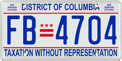 DC license plate FB4704