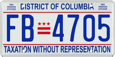 DC license plate FB4705