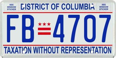 DC license plate FB4707