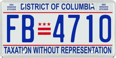 DC license plate FB4710