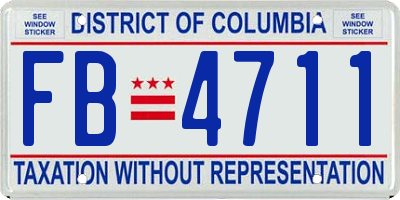 DC license plate FB4711