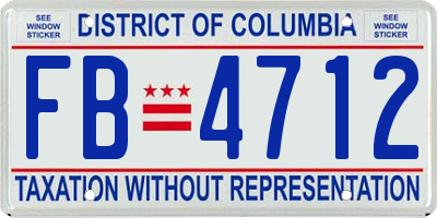 DC license plate FB4712