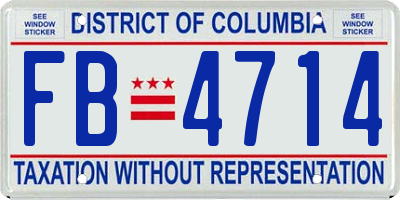 DC license plate FB4714