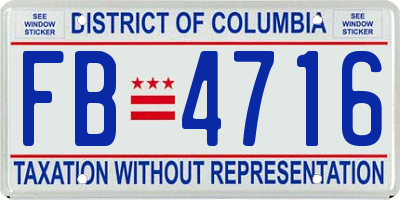 DC license plate FB4716