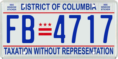 DC license plate FB4717