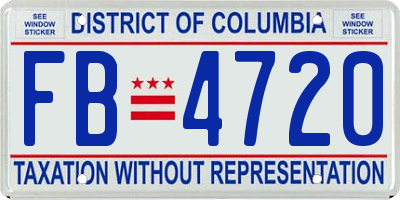 DC license plate FB4720