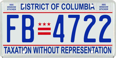 DC license plate FB4722