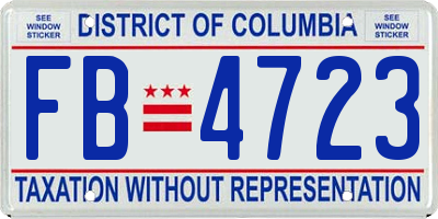 DC license plate FB4723