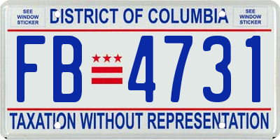 DC license plate FB4731