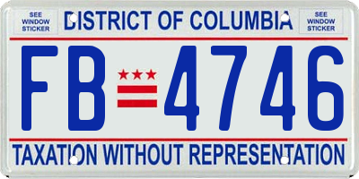 DC license plate FB4746