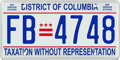 DC license plate FB4748