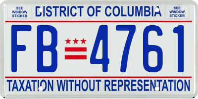 DC license plate FB4761