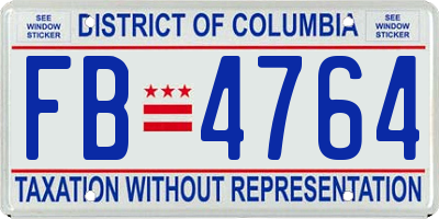 DC license plate FB4764