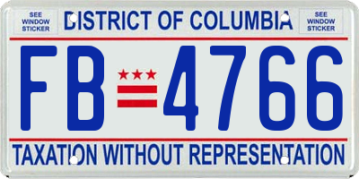 DC license plate FB4766