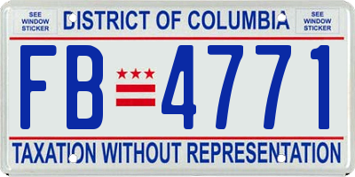 DC license plate FB4771