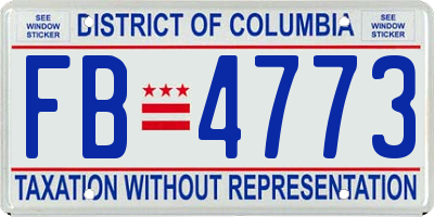 DC license plate FB4773