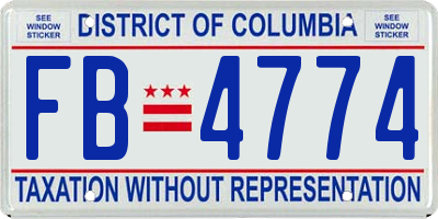 DC license plate FB4774