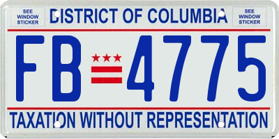 DC license plate FB4775