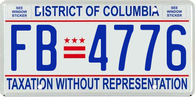 DC license plate FB4776