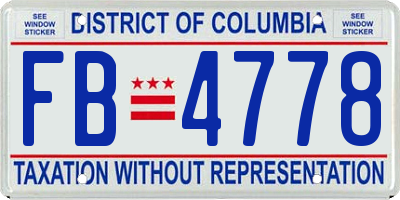 DC license plate FB4778