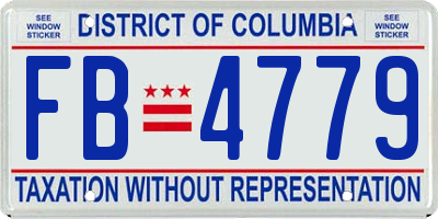 DC license plate FB4779