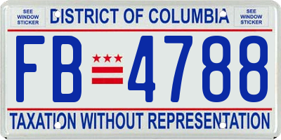 DC license plate FB4788