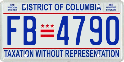 DC license plate FB4790