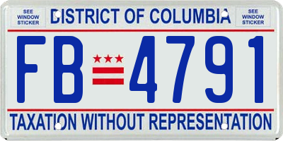 DC license plate FB4791