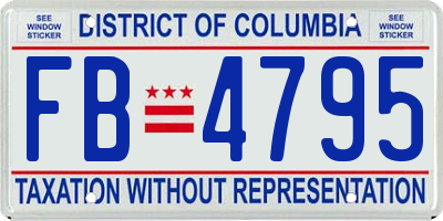 DC license plate FB4795