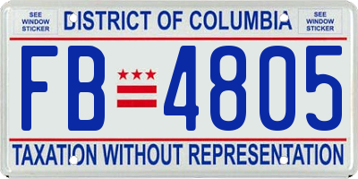 DC license plate FB4805