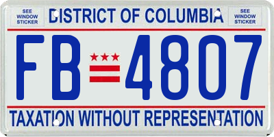 DC license plate FB4807