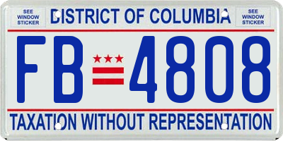 DC license plate FB4808