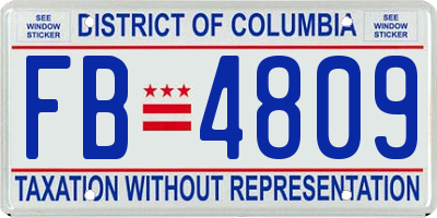 DC license plate FB4809