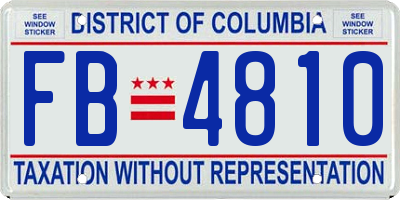 DC license plate FB4810