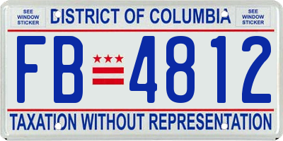 DC license plate FB4812