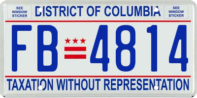 DC license plate FB4814