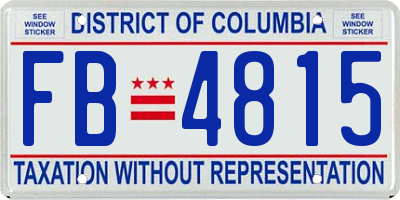 DC license plate FB4815