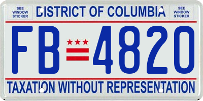 DC license plate FB4820