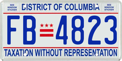 DC license plate FB4823