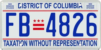 DC license plate FB4826