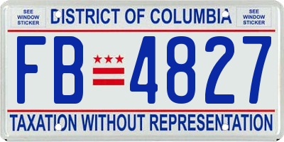 DC license plate FB4827