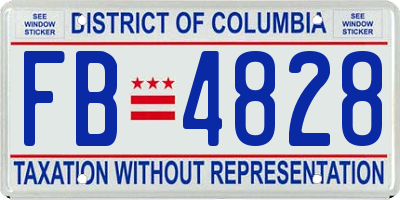 DC license plate FB4828