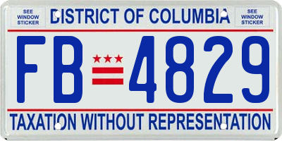 DC license plate FB4829