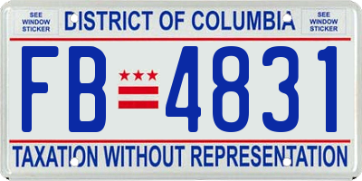 DC license plate FB4831