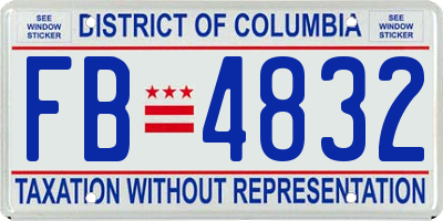 DC license plate FB4832