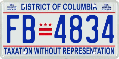 DC license plate FB4834