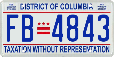 DC license plate FB4843