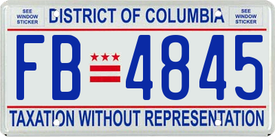 DC license plate FB4845