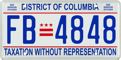 DC license plate FB4848